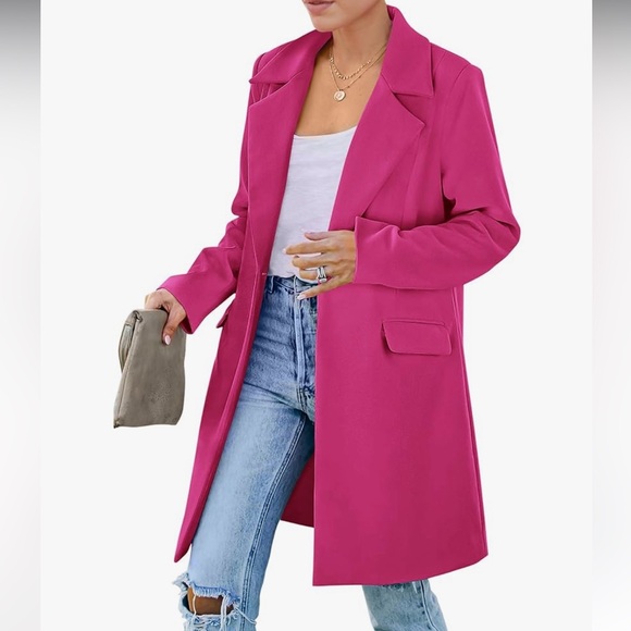 PRETTYGARDEN Long Blazer Jacket With Front Pockets Size Large NEW - Picture 11 of 11